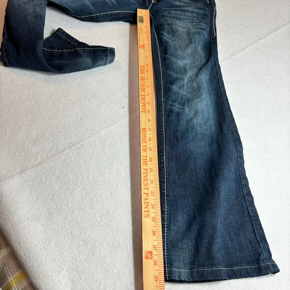 Cello Blue Embellished Bootcut Dark Wash Jeans Size 8 - Picture 6 of 7